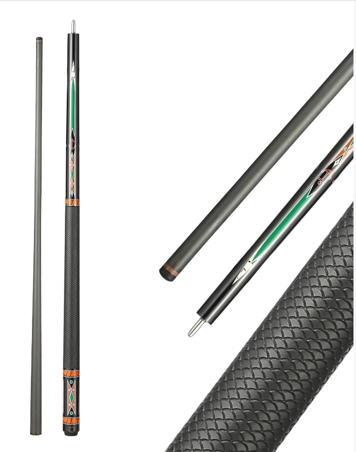 Carbon Fiber Pool Cue Stick,58" Pool Table Sticks, 12.5mm Tip Soft Grip Billiard Carbon Fiber cue, Weight 20OZ Cue Stick