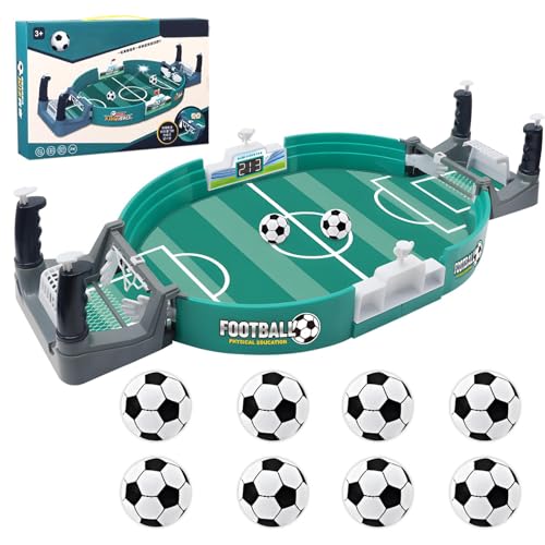 Balana Football Table Interactive Game, Mini Tabletop Soccer Pinball Games Set with 8 Balls, for Foosball Pinball Kids Adults Interactive Game Room Family Night, Green