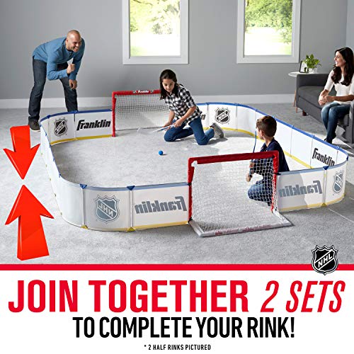Franklin Sports Mini Hockey Rink Set - Half Rink Knee Hockey Goal, Mini Sticks, and Ball Set - Indoor Mini Hockey Rink - Official NHL Licensed
