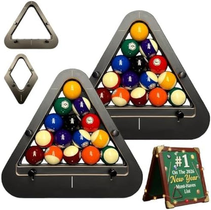 Heavy Duty Solid Wood Billiard Rack - Professional Triangle/Diamond Pool Ball Racks for 8-Ball & 9-Ball, Eliminates Gaps, Essential Billiards Accessory 8-ball2 - color: 8-ball2