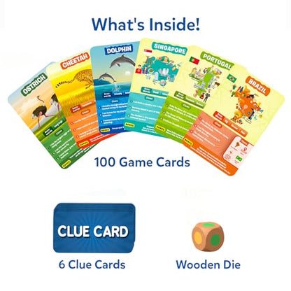 Skillmatics Guess in 10 Animals & Countries Combo, Perfect for Boys, Girls, Kids & Families Who Love Card Games, Educational Toys, Travel Games, Trivia, Gifts for Ages 6, 7, 8, 9, 10 & Up - style: Animals & Countries Combo