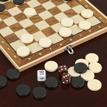 30-piece Ceramic Game Set for Checkers Pieces, Backgammon Sets, and Chess - Compatible with Checker Board Game, Backgammon Pieces, and Chess Pieces only - color: Black and White, size: 27MM