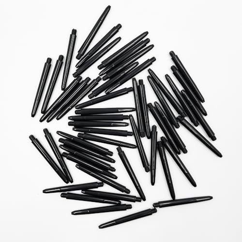 50PCS 48mm Dart Shafts Plastic Dart Shaft for Dart Replacement Parts Dart Accessories - color: Black