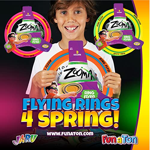 JA-RU Zooma Ring Flyer (4 Units) 11.2 Inch Flying Discs for Kids. Pool Toy & Beach Games. Outdoor Kids Play Equipment. Disc Golf Yard Games. Birthday Gifts 1029-4p