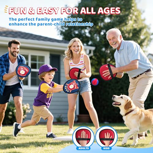 Twinkoo Toss and Catch Ball Game Set for Kids, Kids Toddler Baseball Glove & Catch Ball Toys,Kids Outdoor Games for Family, Toys for Beach Pool Yard Outside, Birthday Gift for Ages 3 4 5 6 7 8-12
