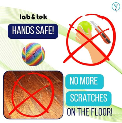 lab&tek Ultra-Thick & Extra-Durable Precut Tennis Balls Pack | Pro Glide Kit for Walkers, Chairs, Furniture Feet, Desks, and Table Legs | Enhances Mobility & Protects Floors - style: 4 Balls Kit