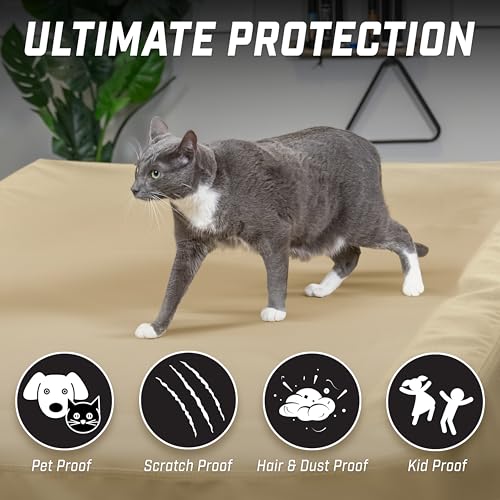 GoSports 6, 7, 8 & 9 ft Premium Leatherette Pool Table Cover - Waterproof & Tearproof - Heavy Duty Indoor & Outdoor Billiard Table Cover - color: Tan, style: 8 ft (100" L x 56" W x 8" H)