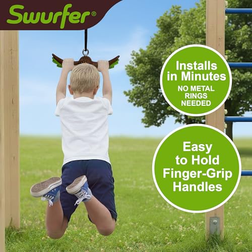 Swurfer Ninja Twister Swing Spins Set - 360° Twist Spin Toy, Swing Set Accessories for Backyard, Kids Outdoor Toys, Playground Hang Toys, Easy Install, Adjust Height, Durable, Up to 300lbs, Hawk - style: Hawk