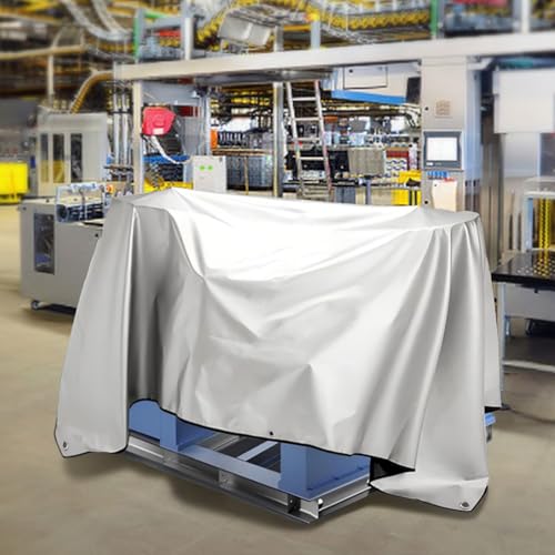Jumbo Machine Cover - Breathable, Rust Preventing, Water & Dust Proof, Tear Resistant Silver (Silver+Black, 72.83*57.87) - size: 72.83*57.87