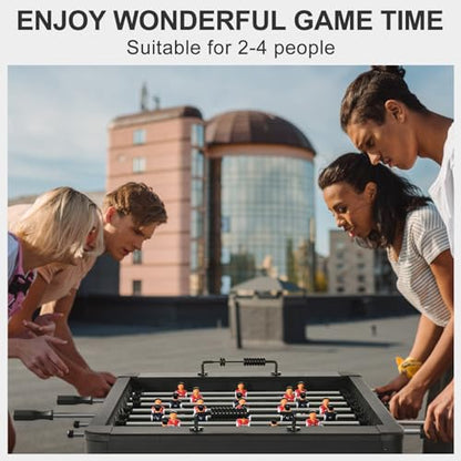 RAYKEEP 58" Foosball Table, Competition Soccer Table Game w/ 2 Balls for Adult Youth, Heavy-Duty Arcade Table Soccer for Home, Game Room - color: Black