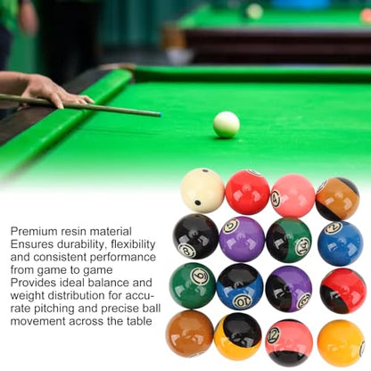Billiard Balls Set, Resin High Friction Professional TV Pool Balls Set for Tournament Practice 2.25in
