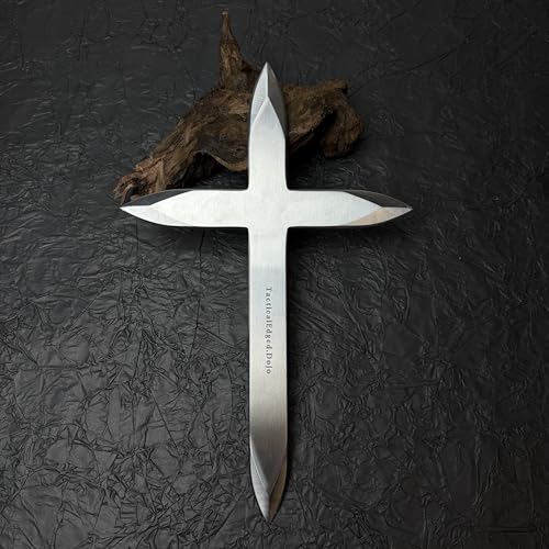 TEDOJO Stainless Steel Throwing Axe for Outdoor Recreational Games – X-Shaped Symmetrical Balanced Design, Beginner Friendly, Heat Treated Steel with EVA Foam Box Safe Pack