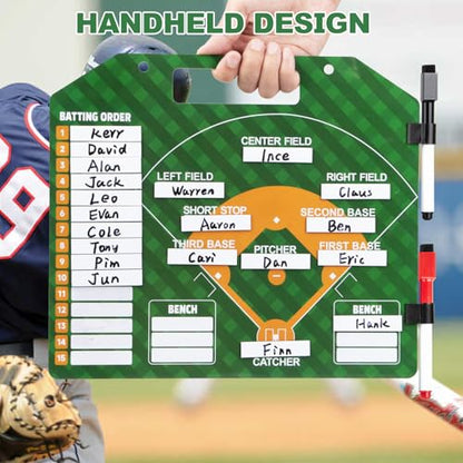 Magnetic Baseball Lineup Board for Dugout, Dry Erase Coach Lineup Board, Baseball Coaching Board, Baseball Clipboard for Coaches with 40 Lineup Cards, Baseball Coaching Accessories - style: BBoard with Bag