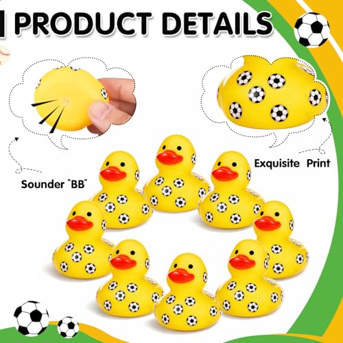 Amyhill 24 Sets Mini Soccer Rubber Ducks Gifts Sport Party Favors Tabletop Decoration for Coach Team Gifts Club Gift Player Team Events Decorations Birthday Party Supplies - style: Soccer