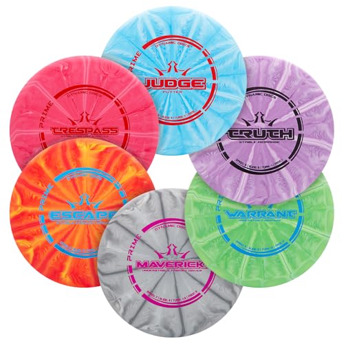 Dynamic Discs Prime Burst 6 Disc Golf Set | Includes Putter, 2X Midrange, 2X Fairway & Driver | Disc Golf Accessories for Beginners | 170-176g | Beginner Pack for Amateurs - size: 6 Pack