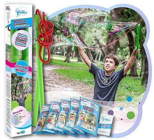 WOWMAZING Giant Bubbles Kit Plus – Big Bubbles for Kids with a Large Bubble Wand and Bubble Mix (Makes 1.5 Gallon) - style: Kit Plus