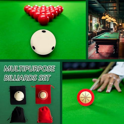 2 Pcs Billiards Cue Ball 2-1/4" Pool Cue Ball Practice Training Artifact with A Pair of Three Finger Billiard Gloves 2 Pool Box Bag Table Training for Table Accessories - style: Stylish