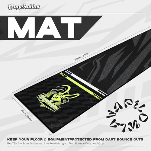 Darts Mat, 297x66cm, with Oche Lines, Professional Non Slip Carpet, Protection for Floor and Dart Tip (MageRabbit)