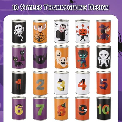 HyDren 13 Pcs Christmas Carnival Can Bean Bag Toss Games for Kids Adults Throwing Can Game for Birthday Family Festive Holiday Homeschooling Backyard Indoor Outdoor Supplies - style: Halloween