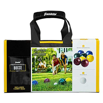 Franklin Sports Bocce Ball Set — 8 All Weather Bocce Balls and 1 Pallino — Beach, Backyard Lawn or Outdoor Party Game — Professional, American, and Starter Set Options - style: Professional