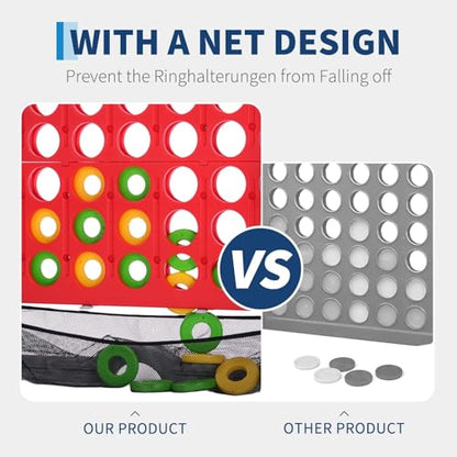 Large 4-in-a-Row Game – PE Plastic Connect Board – Outdoor Indoor Family Fun for Kids & Adults – Yard Activity