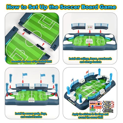 Mini Foosball Table Game for Kids - Soccer Board Game Toy for Boys Girls Ages 3-12, Interactive Tabletop Football Pinball Game & Finger Soccer Game, Indoor Family Party Sports Gift for Birthday
