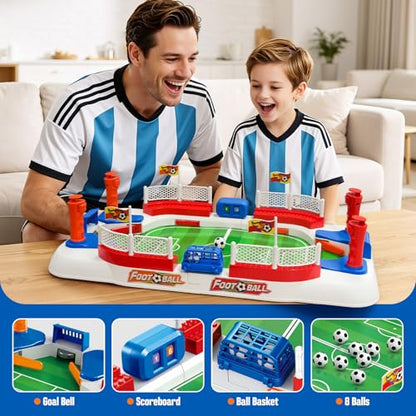 Soccer Board Game, Mini Foosball Table Toys for Boys & Girls Kids - Upgraded Interactive Pinball Tabletop Football Game, Ideal Birthday Christmas Sports Gifts for Family, Playroom & Travel