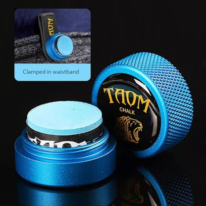 TAOM Pool Chalk Holder Round Shaped Practical Tool Billiards Accessories Magnetic Mini Chalk Tip Case Container Round Box Billiards - color: 4-Green with V10 Green Chalk and Clip