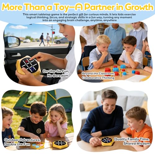 Tic Tac Toe Handheld Game Bolt : VORQXIN Digital Electronic Brain Teaser - 5 in1 Portable Mini Console Mute Function Travel Games for Car Ride,Unique Gift for Boys Girls and Adults
