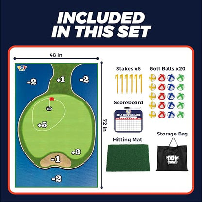 TOY Life Golf Chipping Game Set –Golf Sticky Battle Mat with 20 Sticky Balls & Hitting Mat, Fun Backyard Chip Game for Adults & Kids, Indoor/Outdoor Play - style: Golf Island Style