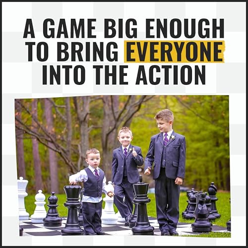 MegaChess Giant Chess Set Game with 25" Tall King - A Large Chess Set Yard Game for Families Looking for Outdoor Jumbo Games - 32 Large Pieces Made from Durable HDPE (Plastic Board Included)
