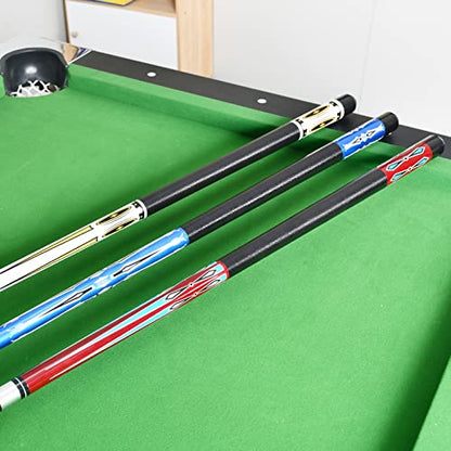 Set of 2 Pool Cue Stick,58" 2 Piece Maple Billiard Cue Stick - color: Red