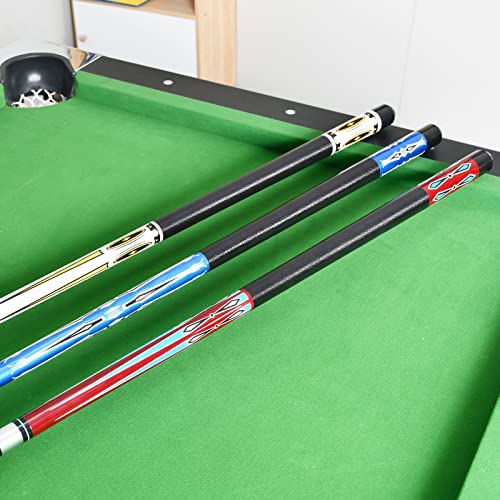 Set of 2 Pool Cue Stick,58" 2 Piece Maple Billiard Cue Stick - color: Blue