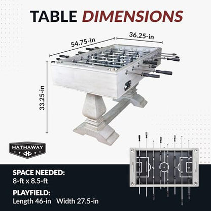 Hathaway Montecito 55 inch Foosball Table Adult Size for Family Game Rooms - With Smooth Playfield, Dual Abacus Scoring, ABS Weighted Players, Sturdy Leg Levelers & 2 Foosballs – Driftwood