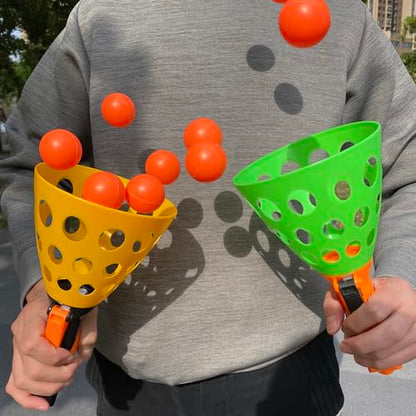 catch ball game for kids, Outdoor Indoor Games, Pop and Catch Ball Family Games with 2 Launcher Baskets and 12 Balls, Summer Beach Yard Sport Birthday Party Gifts Toys Ages 4 5 6 8 12+ Years Old