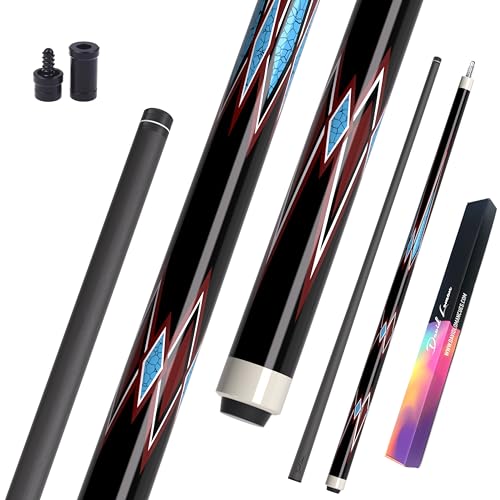 Carbon Fiber Pool Cue 58" 2-Piece Cue Stick Professional Cue Carbon Technology Low Deflection Billiard Cues（Weight can be Adjusted） - color: Flame, size: 11.5mm