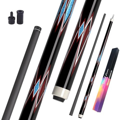 Carbon Fiber Pool Cue 58" 2-Piece Cue Stick Professional Cue Carbon Technology Low Deflection Billiard Cues（Weight can be Adjusted） - color: Flame, size: 11.5mm