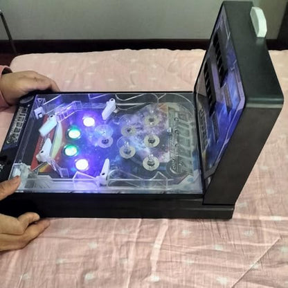 Retro Tabletop Pinball Machine Electronic Desktop Ball Shooting Toy for Kids and Adults with Lights Sounds and Scoreboard Tabletop Pinball Game