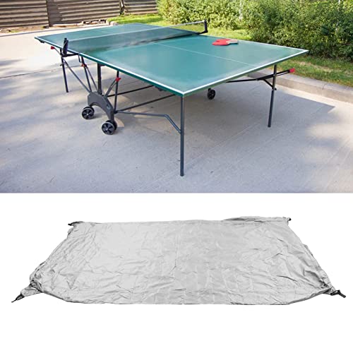 Outdoor Ping Pong Table Cover - Waterproof Silver Coating - Dustproof - Table Tennis Accessories(White)