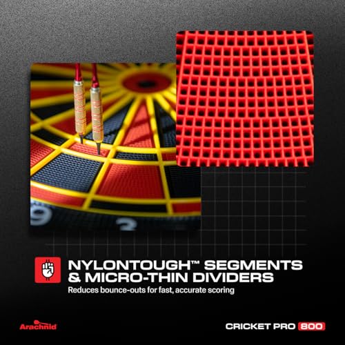Arachnid Cricket Pro Tournament-Quality Electronic Dartboard up to 40 Games and 315 Variations (Including Popular Cricket Modes) - style: Pro 800