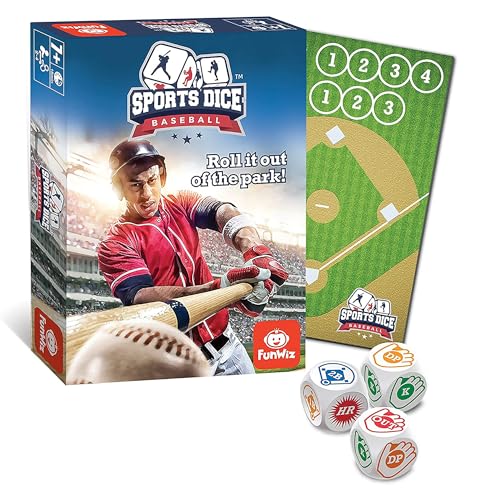 FoxMind, Baseball Sport Dice Game, for Baseball Fans, Easy to Play, Travel Sized - style: Baseball
