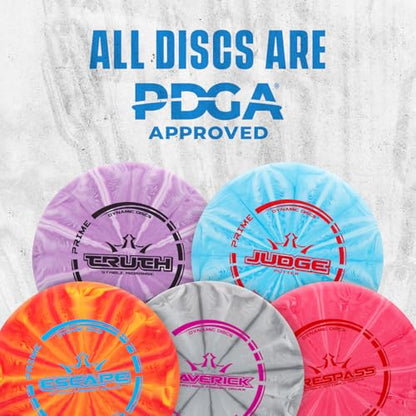 Dynamic Discs Prime Burst 5 Disc Golf Set | Includes Putter, Midrange, 2X Fairway & Driver | Disc Golf Accessories for Beginners | 170-176g | Beginner Pack for Amateurs - size: 5 Pack