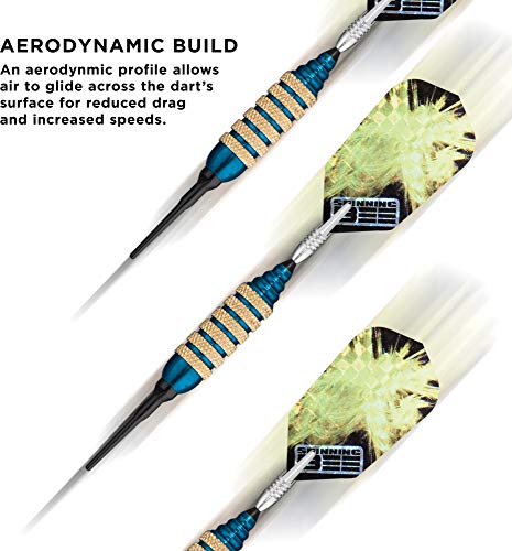 Viper Spinning Bee Soft Tip Darts with Casemaster Storage/Travel Case, 16 Grams - color: Blue