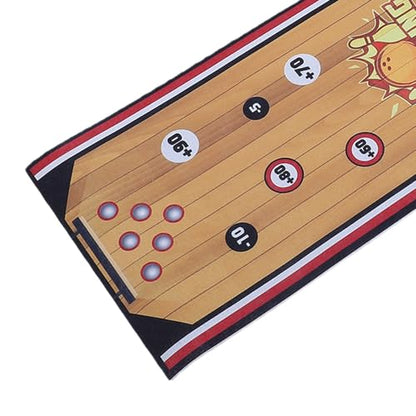 Mini Bowling Set, Indoor Bowling Game Mat with 6 Pins and 6 Balls, No Tools Assembly Required, Foldable for Easy Storage, Perfect for Family Game Night and Parties