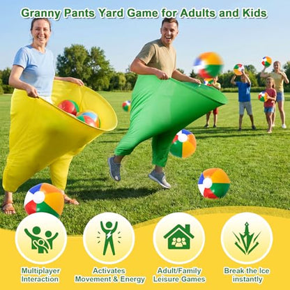 Granny Pants Yard Game, Outdoor Game with Bouncy Ball and Air Pump, Team Relay Family Reunion Party Field Game - size: Adult-2Pcs