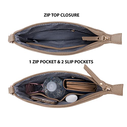 Solene Crossbody Bag Functional Multi Pocket Messenger Purse Top Zip Closure Shoulder Handbag With Adjustable Strap - color: Brick