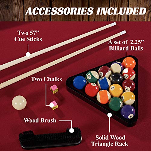 Barrington Billiards Multiple Styles Pool Table, Preassembled Playfields with Complete Billiard Accessory Sets, Perfect for Family Game Rooms | Multiple Styles - style: 8 - Arlington
