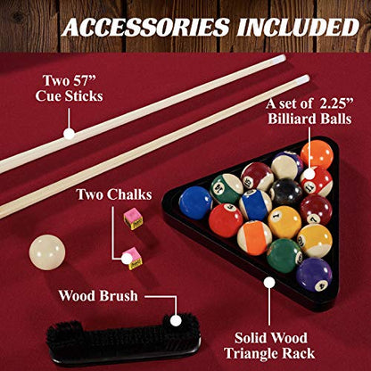Barrington Billiards Multiple Styles Pool Table, Preassembled Playfields with Complete Billiard Accessory Sets, Perfect for Family Game Rooms | Multiple Styles - style: 8 - Arlington