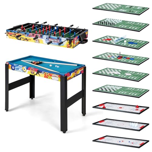 Giantex 12-in-1 Multi Game Table, 48 Inch Combination Game Tables with Foosball, Hockey, Ping Pong, Pool, Chess, Bowling, Checkers, Shuffleboard, Combo Game Table Set for Adults