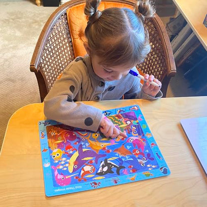 BenBen Preschool Learning Activities, 28 Pages, Search and Find Books, Travel Game for Road Trip, Kindergarten Educational Toys, Birthday Gift for Kids Toddlers Ages 3 4 5 6
